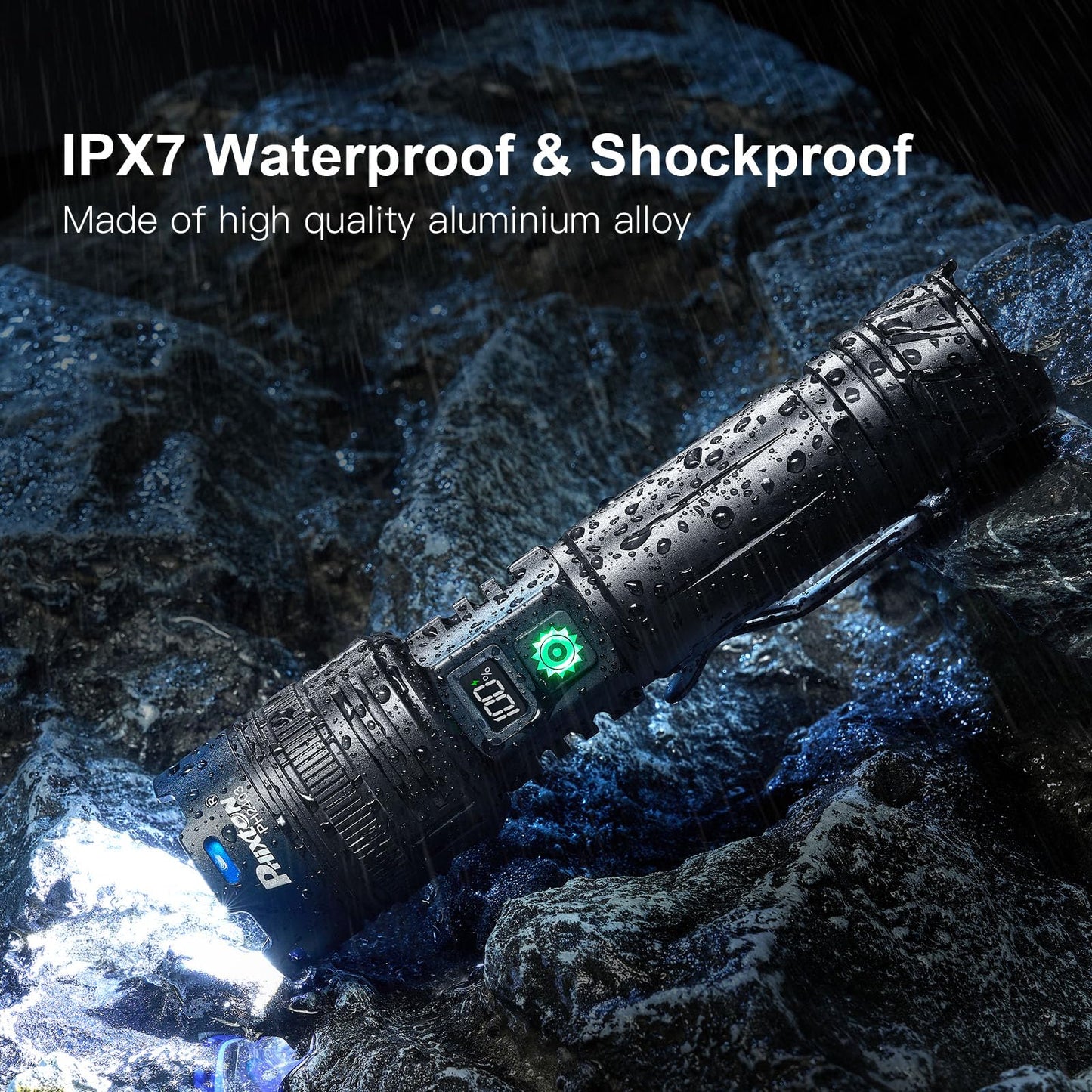 Rechargeable Flashlights 1000000 High Lumens Single One Mode Super Bright, High Powered LED Flashlight USB C, High Beam 3280 ft Long Lasting Powerful Heavy Duty Strong Flash Light For Security Hiking