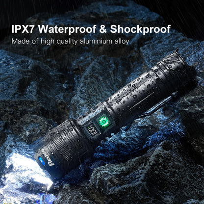 Rechargeable Flashlights 1000000 High Lumens Single One Mode Super Bright, High Powered LED Flashlight USB C, High Beam 3280 ft Long Lasting Powerful Heavy Duty Strong Flash Light For Security Hiking