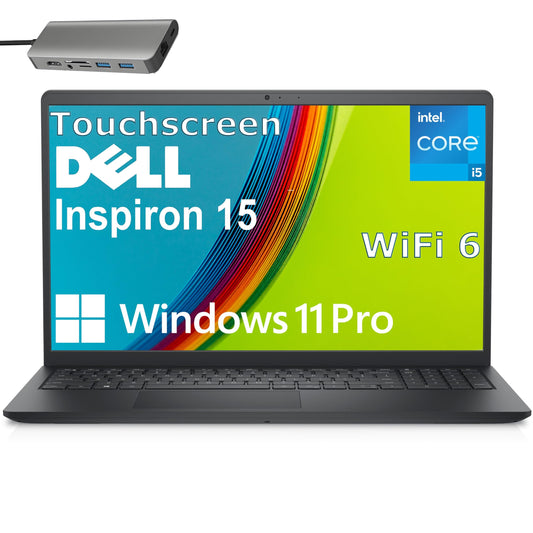 Dell Touchscreen Laptop Computer Inspiron for Home Student Business, Intel 10-Core i5-1334U (Beat i7-1250U), 16GB DDR4 RAM, 512GB PCIe SSD, 15.6" FHD, WiFi 6, Bluetooth, Windows 11 Pro S, Type-C Hub