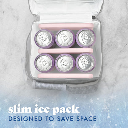 Cool Coolers by Fit & Fresh XL Slim Ice Packs, Quick Freeze Reusable Ice Packs for Lunch Boxes & Coolers, Long-Lasting, Space Saving Cooler Ice Packs, Light Pink, 4Pk