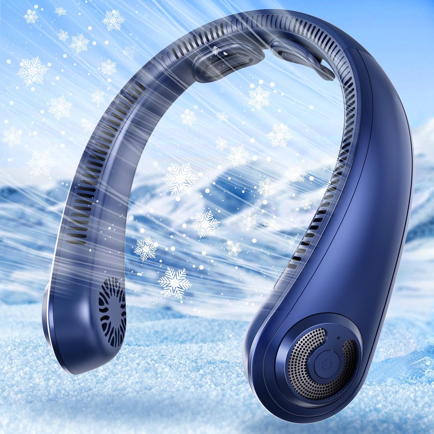 Neck Fans that Blow Cold Air - Portable Rechargeable Personal Cooling Wearable Neck Fan With 5 Speeds, Neck Support, USB Bladeless Lightweight Fan for Hot Flashes, Disneyland, Travel, Women, Men