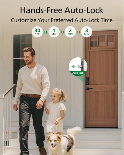 Philips Fingerprint Keyless Entry Door Lock, Electronic Door Lock with Touchscreen, Long-Lasting Battery, Auto Locking, One-Time Code, Keypad Deadbolt, One-Touch Locking, Matte Black