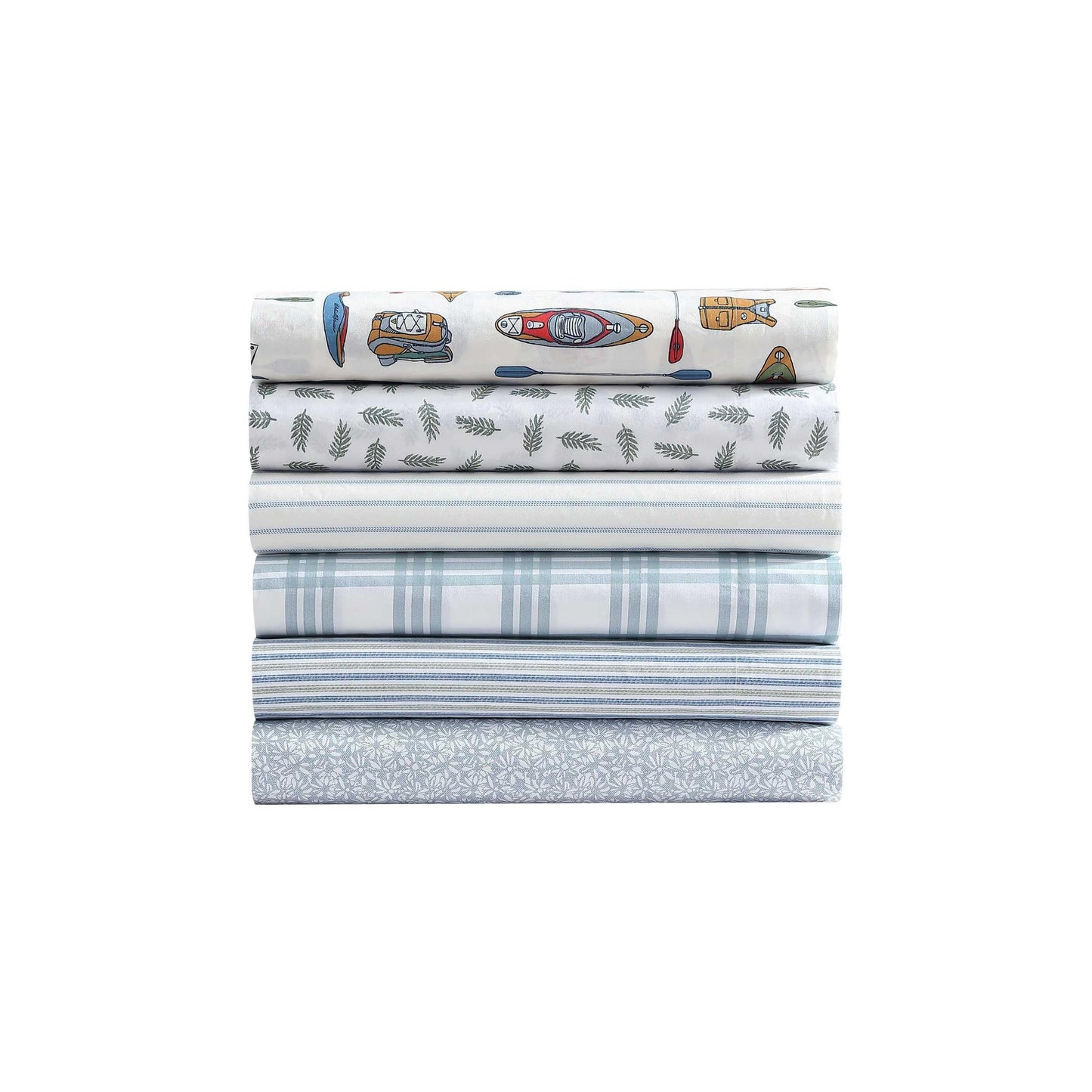Eddie Bauer - Twin Sheets, Cotton Percale Bedding Set, Crisp & Cool Home Decor (Kayak Adventure, Twin)