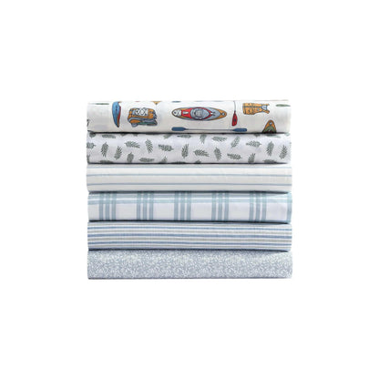Eddie Bauer - Twin Sheets, Cotton Percale Bedding Set, Crisp & Cool Home Decor (Kayak Adventure, Twin)