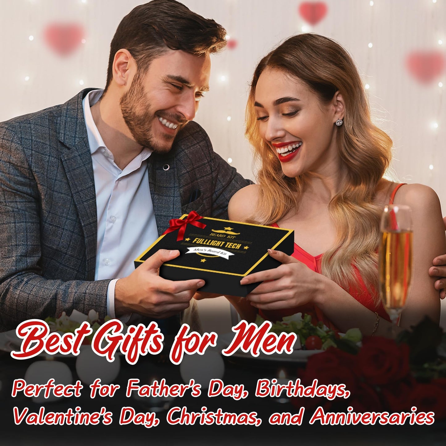 Fathers Day Dad Gifts,Beard Kit for Men Grooming & Care W/3 Pack Beard Oil, Wash, Balm, Comb, Brush, Scissors,Anniversary Birthday Gifts Ideas for Husband Him Boyfriend Men Christmas Stocking Stuffers