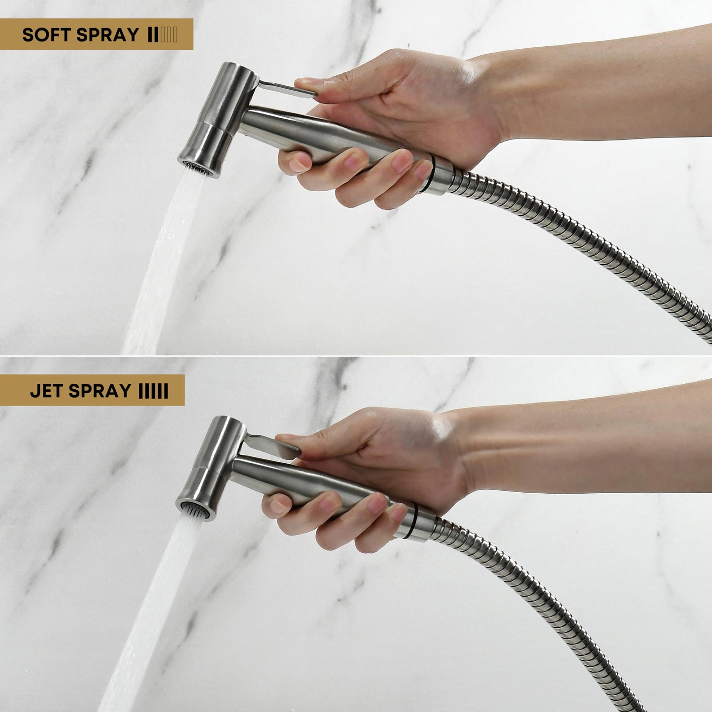 Purrfectzone Bidet Sprayer for Toilet, Handheld Sprayer Kit, Cloth Diaper Sprayer Set - Easy to Install - Stainless Steel