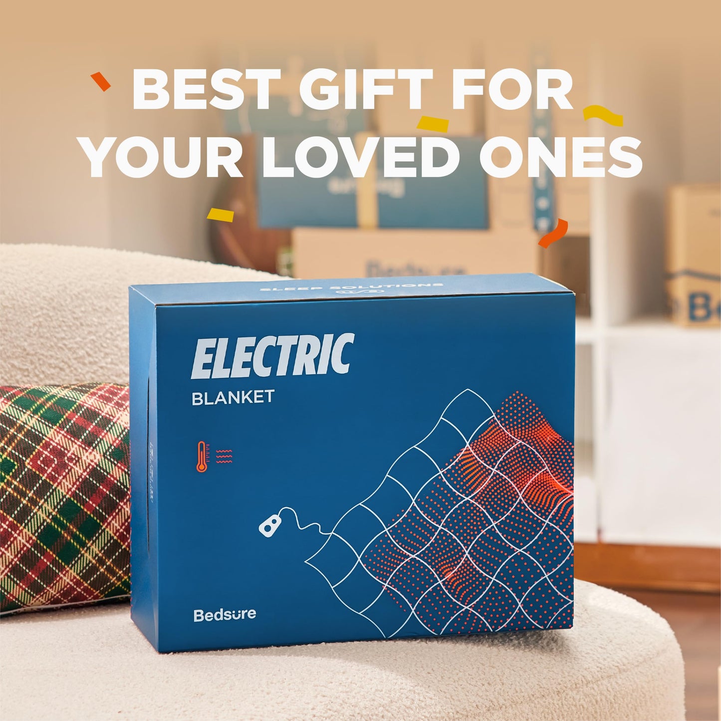 Bedsure Electric Blanket King Size - Dual Control Heated Blanket King Size, Fast Heating with 10 Time Settings & 10 Heat Settings, Warm Gift for Grandma (100x90 inches, Grey)