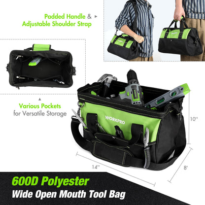 WORKPRO Home Tool Set With 20V Cordless Lithium-ion Drill Driver, 157PCS All-Purpose Kit, Power Drill Combo With Tool Bag