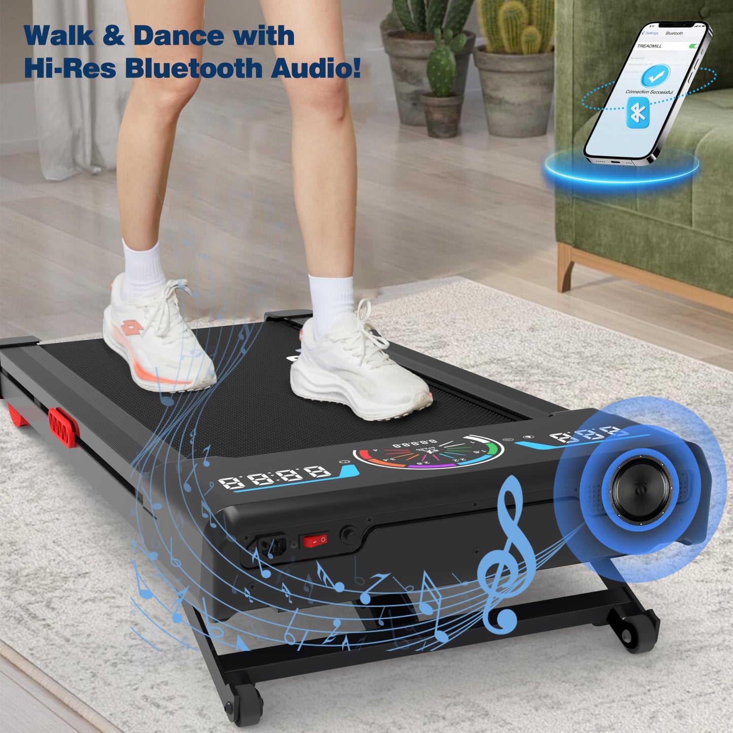 TRAILVIBER Walking Pad Treadmill with 12% 9-Level Auto Incline, 450 lbs Capacity and RGB LED Screen Under Desk Treadmill with Auto Incline and Hiking Mode, Compact Treadmills for Home Small/Office