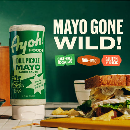 Ayoh Foods, Mayo Gone Wild, Made by Molly Baz (Duo Pack-2 Total, 12oz Bottles) Easy to Squeeze, Perfect for; Sandwiches, Burgers, Fries, Nuggets, Wraps & Dips