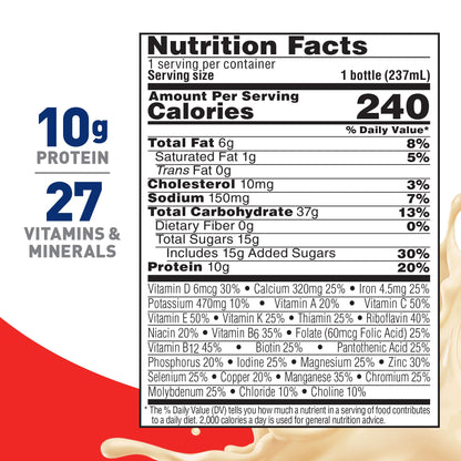 BOOST Original Ready to Drink Nutritional Drinks, Very Vanilla, 8 Fl Oz Bottles, Pack of 24
