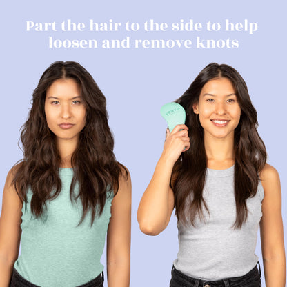 Glide Thru Detangling Brush by Crave Naturals - Tangle-Free Hairbrush for Curly and Straight Hair - Gentle Detangler for Kids, Teens, and Adults - Wet and Dry Hair Care - Travel-Friendly, Turquoise