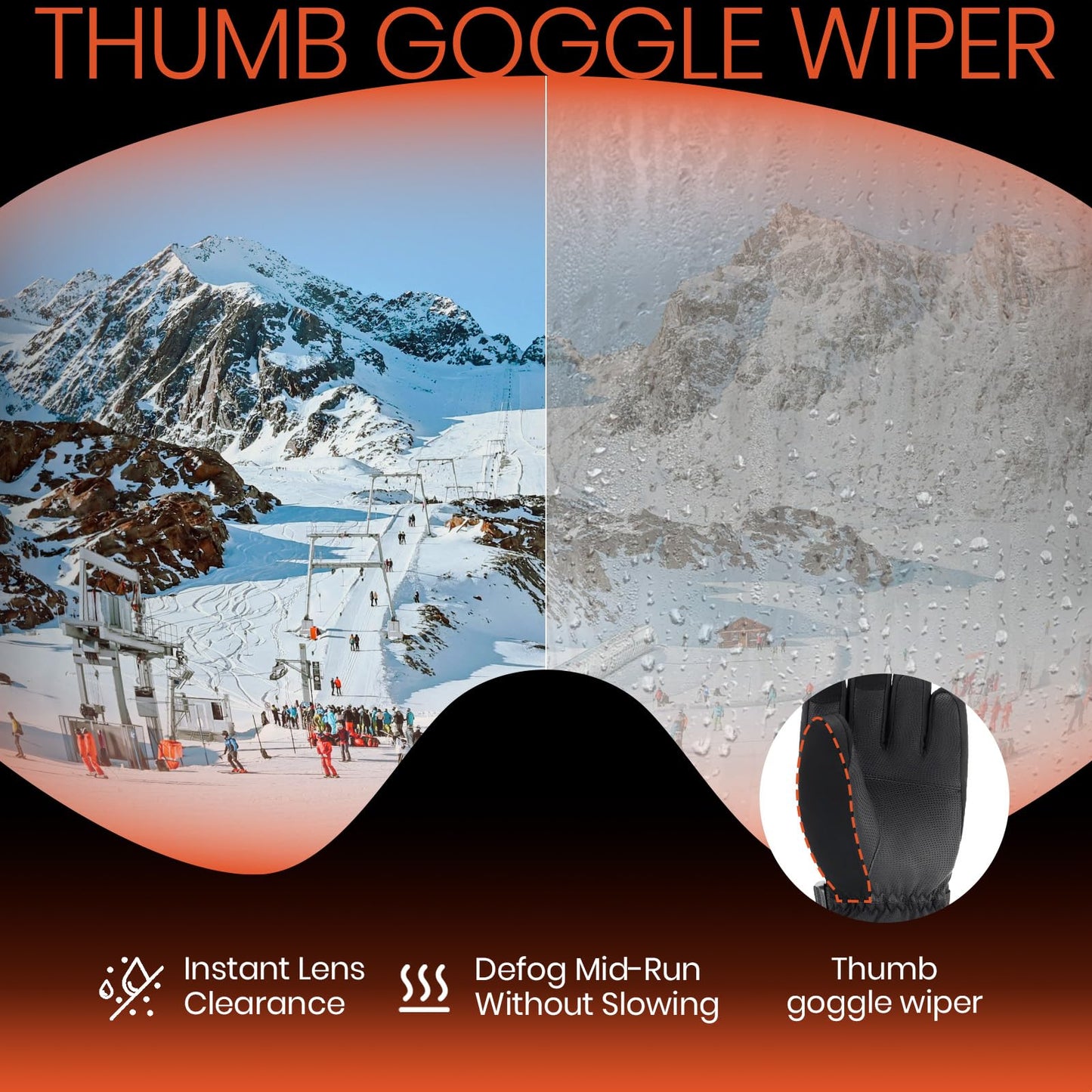 SURGOAL Heated Gloves Men, 8-Hour Runtime & 7.4V Rechargeable Battery Hand Warmer Gloves Women, Waterproof & Touchscreen Electric Gloves for Winter, Hunting, Motorcycle, Skiing, Work (PU-Black, S)