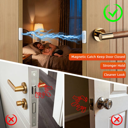 Jiayi 6 Pack Ultra Thin No Drill Magnetic Cabinet Door Catch, Adhesive Stainless Steel Drawer Door Cabinet Magnets to Stay Closed, Cabinets Latches for Kitchen, Bathroom, Closet, RV Doors Closure