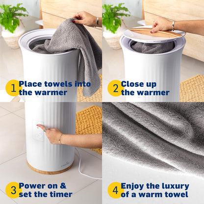 Live Fine Towel Warmer | Bucket Style Luxury Heater with LED Display, Adjustable Timer, Auto Shut-Off | Fits 40” x 70” Oversized Towel