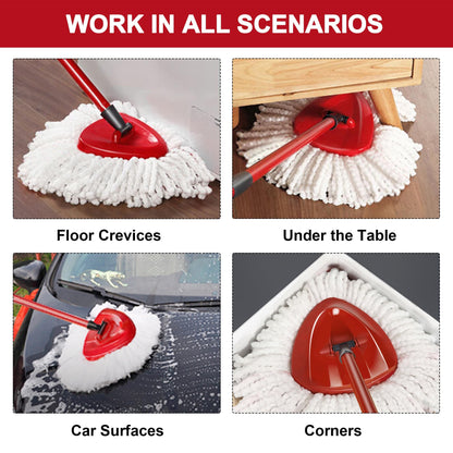 4 Pack Mop Heads Replacements for O-Ceda Easy Wrin Spin System, Microfiber Refills, Easy Cleaning Mop Repalce Head