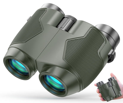 Binoculars 12x25 for Adults and Kids Night Vision Binoculars Compact Binocular Large Eyepiece Waterproof Binocular Easy Focus Wide Field of View for Bird Watching,Hiking,Hunting,Concert