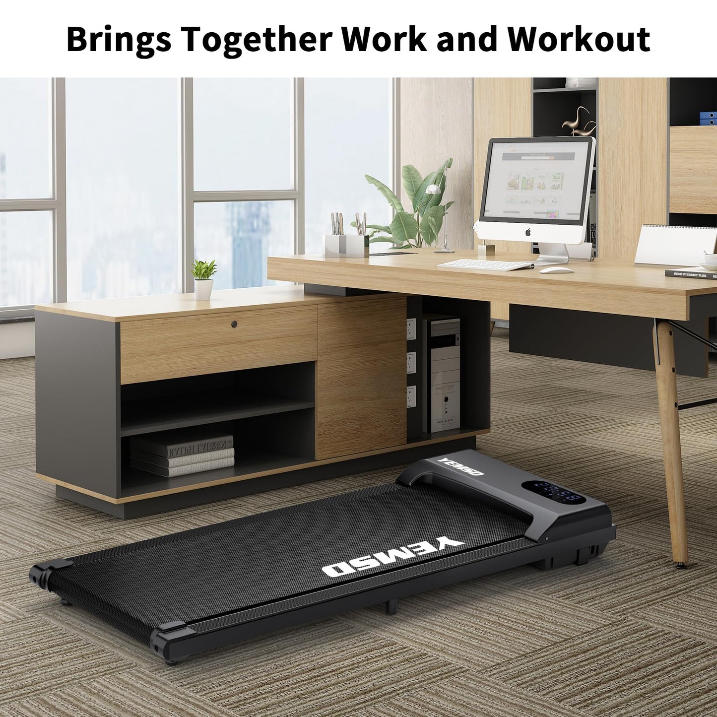 Walking Pad Treadmill, 2.25HP Under Desk Treadmill for Home Office Walking Treadmill with LED Display,Remote Controller