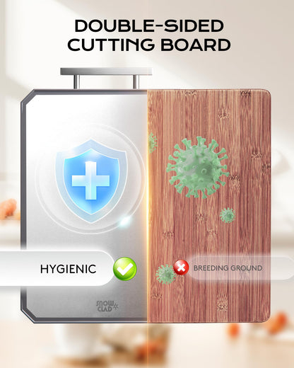 SNOWCLAD Stainless Steel Cutting Board,Double Sided Steel Cutting Boards for kitchen,Stainless Steel/Wheat straw pp Large Board for meat,non toxic Chopping,16 * 11 Inch,Dishwasher Safe