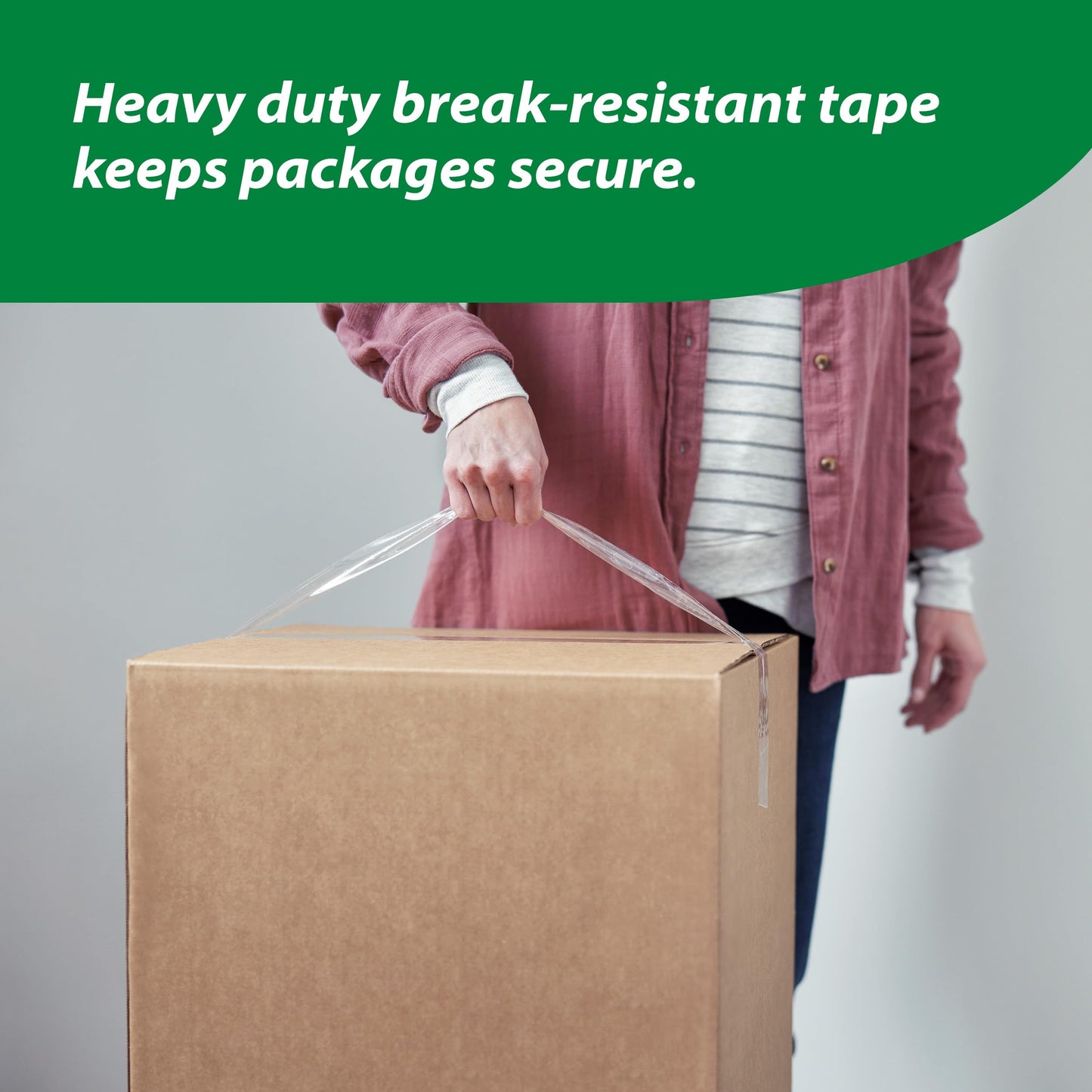 Duck HD Clear Packing Tape Refills - 6 Rolls of Strong Heavy Duty Packing Tape for Shipping and Moving, Boxes and Packaging - 1.88 In. x 54.6 Yards - 3" Core - Clear (441962)
