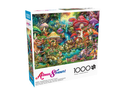 Buffalo Games - Aimee Stewart - Merry Mushroom Village Picnic - 1000 Piece Jigsaw Puzzle for Adults Challenging Puzzle Perfect for Game Nights - Finished Puzzle Size is 26.75 x 19.75