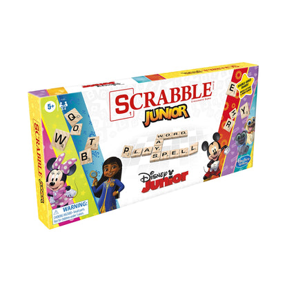 Hasbro Gaming Scrabble Junior: Disney Junior Edition Board Game for Kids | Double -Sided Game Board | Matching Word Game | Back to School Gifts | Ages 5+ (Amazon Exclusive)