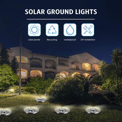 OULONGER Solar Ground Lights,12 Pack Solar Lights Outdoor Waterproof,Solar Garden Lights Landscape Lighting for Outside Patio Pathway Yard Lawn Driveway Deck Step Walkway(White Light)