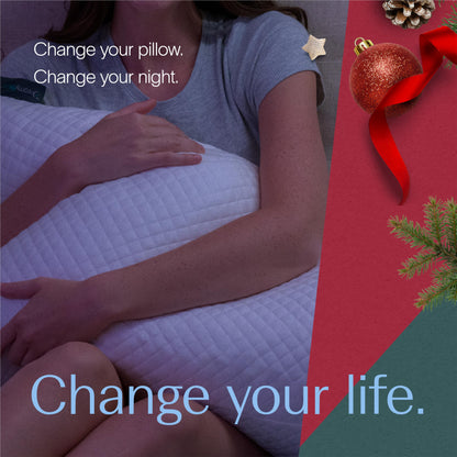 DreamyBlue Signature Pillow w/Adjustable Loft • Shredded Memory Foam Fill • Neutral Alignment for Side, Back, and Stomach Sleepers • Washable Bamboo Rayon Cover • CertiPUR-US Certified Foam (Queen)