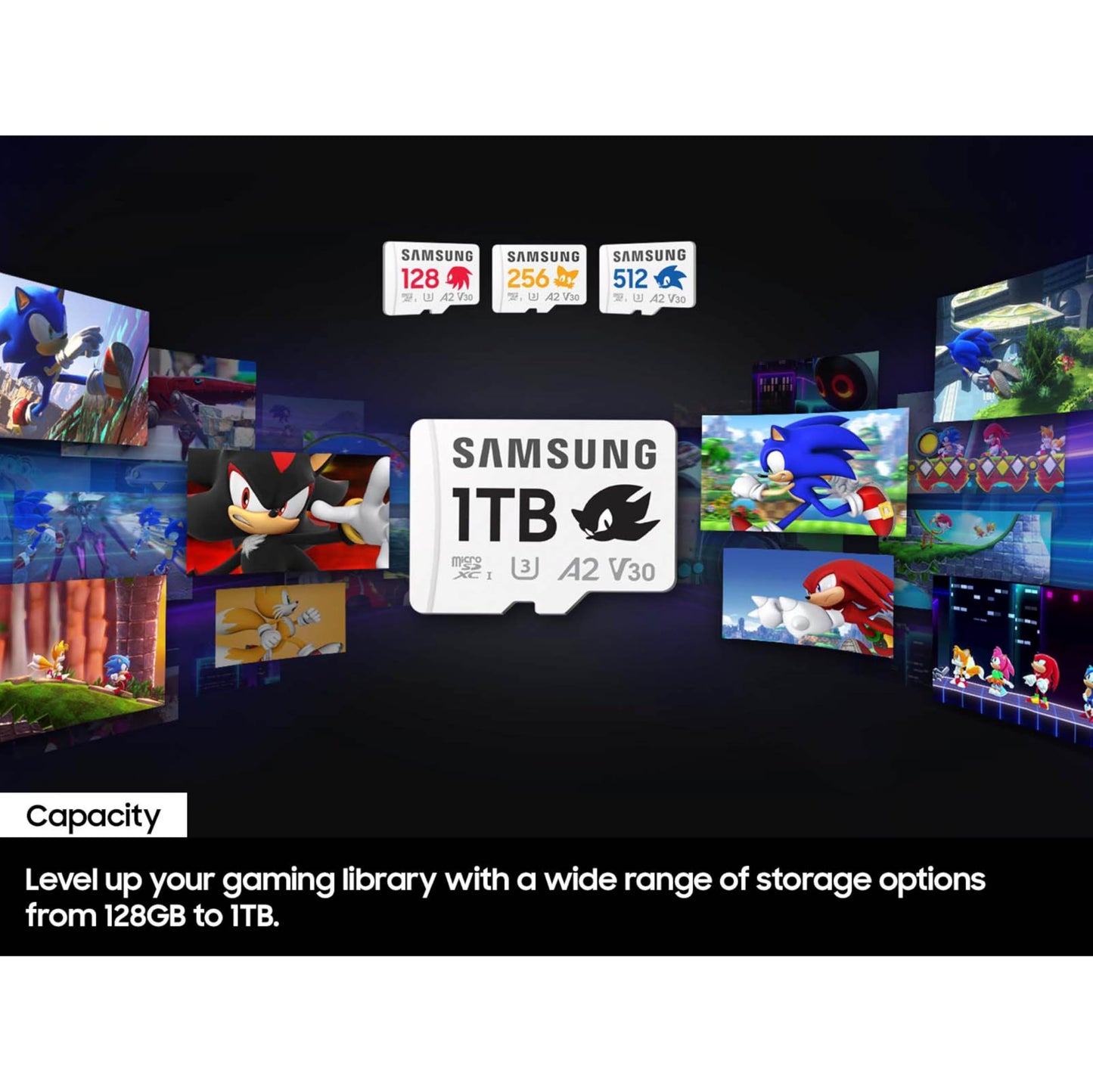 Samsung PRO Plus Sonic The Hedgehog + Adapter, 1TB microSDXC, Up-to 180MB/s, Full HD & 4K UHD, UHS-I, C10, U3, V30, A2, for Nintendo-Switch, Steam Deck, GoPRO, DJI Drone, Tablets (MB-MD1T0SA/LC1)