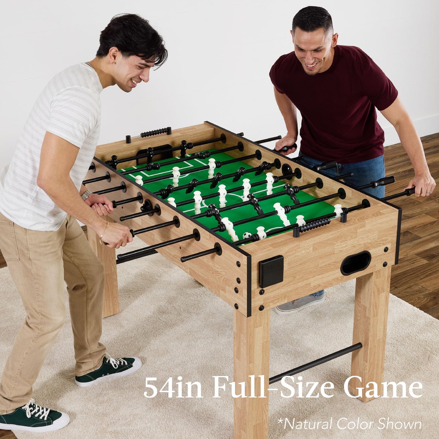Best Choice Products Large 54 Inch Full-Size Foosball Table for Home, Game Room - Includes 2 Balls, 2 Cup Holders - Walnut