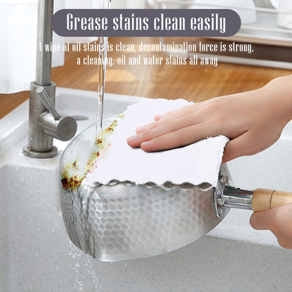 Sunny zzzZZ 24 Pack Kitchen Dishcloths - Does Not Shed Fluff - Reusable Dish Towels, Dish Cloths, Super Absorbent Coral Fleece Cleaning Cloths, Nonstick Oil Washable Fast Drying, 10 x 10 Inch (White)