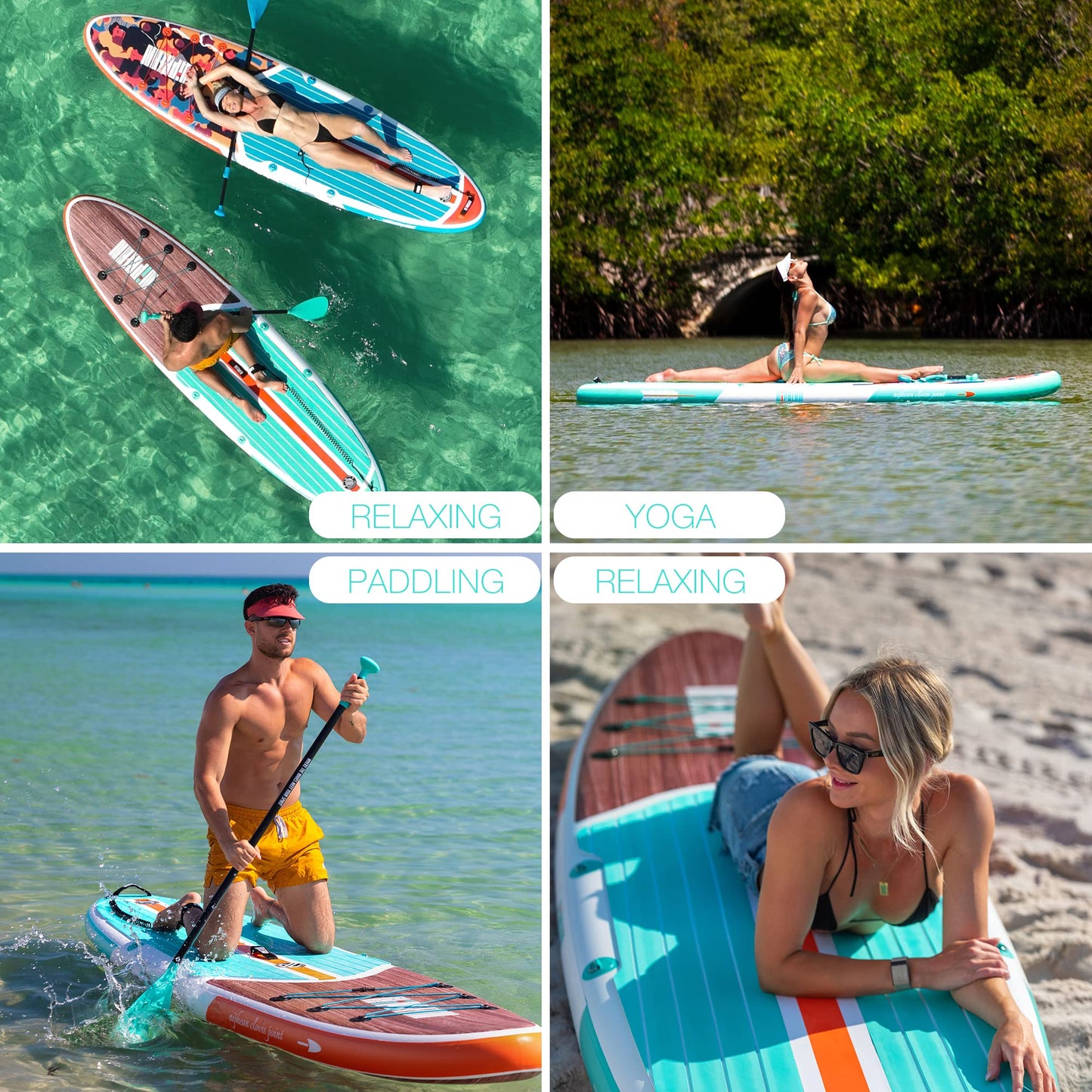 Niphean Inflatable Stand Up Paddle Board with SUP Accessories, Anti-Slip EVA Deck, 10’6’’ Inflatable Paddle Boards for Adults & Youth of All Skill Levels