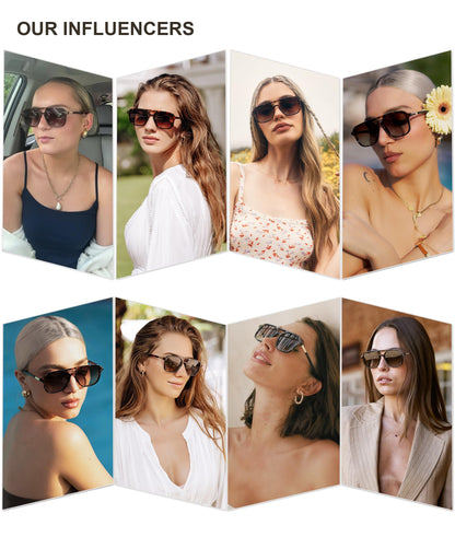 SOJOS Retro Aviator Sunglasses for Women Men,Trendy Rectangle Womens Mens Shades Sun Glasses SJ2202 Tortoise Frame Brown Grading Lens
