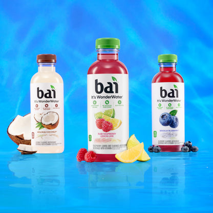 Bai Antioxidant Infused Water Beverage, Raspberry Lemon Lime, with Vitamin C and No Artificial Sweeteners, 18 Fluid Ounce Bottle, 12 Pack