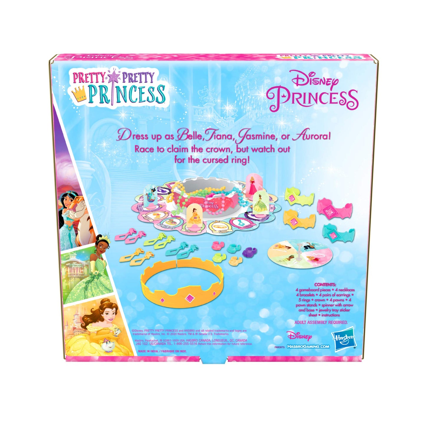 Hasbro Gaming Pretty Pretty Princess: Edition Board Game Featuring Disney Princesses, Jewelry Dress-Up Game for Kids Ages 5 and Up, for 2-4 Players