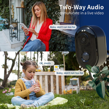 Security Cameras Wireless Outdoor, Battery Powered 2k WiFi Cameras for Home Security, Spotlight Color Night Vision, AI Motion Detection, Siren, Weatherproof, 2-Way Talk, Playback, SD/Cloud Storage