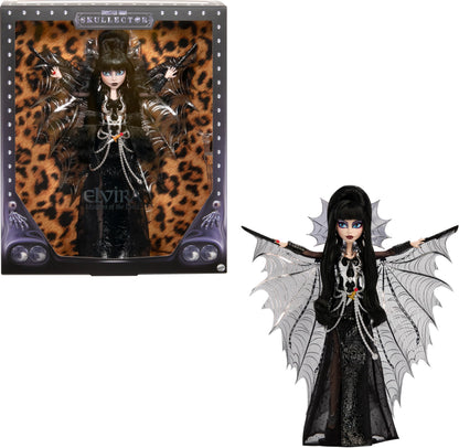 Monster High Doll, Elvira, Mistress of The Dark Collectible in Black Faux Leather Dress with Silvery Batwing Cape and Premium Accessories (Amazon Exclusive)