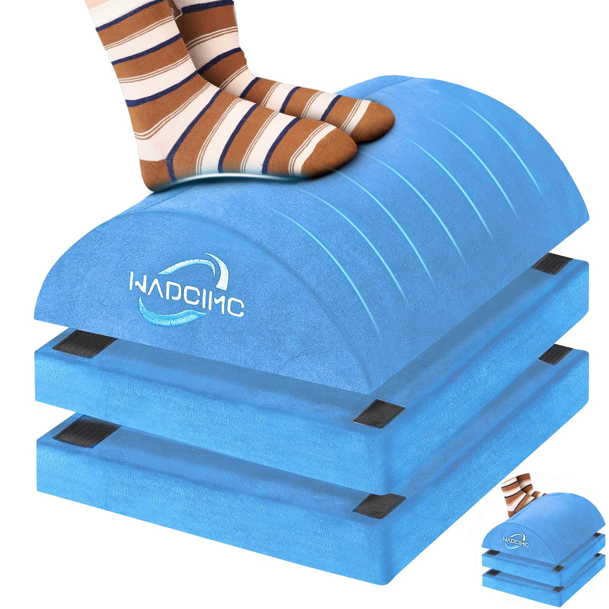 WADCIMC Foot Rest for Under Desk at Work, Warmer Feet Pocket Footrest,Foot Stool with Washable Cover,Comfortable Footrest with 3 Adjustable Heights, for Office Gaming Chair, for Leg Support, XL(18IN)