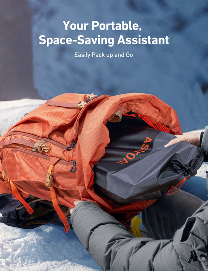 AstroAI Lightweight Snow Shovel for Driveway, Extendable Snow Shovel for car with Thickened Aluminum Handle and Blade, Portable and Multifunctional for Cars, Snowmobiles, Camping and Emergency