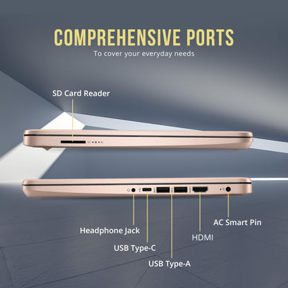 HP Stream 14" HD BrightView Laptop, Intel Celeron N4120, 16GB RAM, 288GB Storage (128GB eMMC + 160GB Docking Station Set), Intel UHD Graphics, 720p Webcam, Wi-Fi, 1 Year Office 365, Win 11 S, Gold