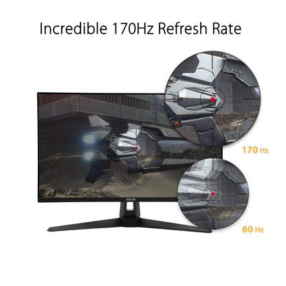 ASUS TUF Gaming 27" 2K HDR Monitor (VG27AQ1A) - QHD (2560 x 1440), IPS, 170Hz (Supports 144Hz), 1ms, Extreme Low Motion Blur, Speaker, G-SYNC Compatible, VESA Mountable, DisplayPort, HDMI,BLACK