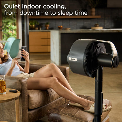 Shark FlexBreeze Pro Mist Fan — Indoor & Outdoor, Integrated Misting, Pedestal to Tabletop, Corded or Cordless, Up to 24-Hr Battery, Oscillating, Charcoal Grey, FA302 (2025 Release)
