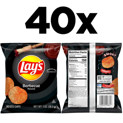 Lay's Barbecue Flavored Potato Chips, 40 Count