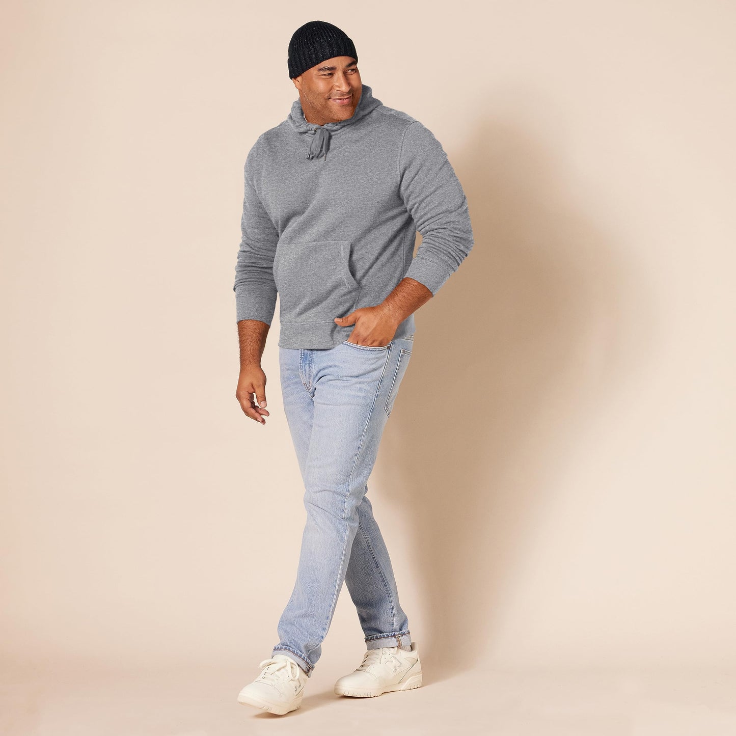 Amazon Essentials Men's Sweatshirt Hoodie, Grey Heather, Medium, Big & Tall Options Available