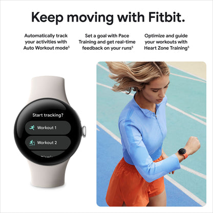 Google Pixel Watch 2 (Previous Model) with the Best of Fitbit - Heart Rate Tracking, Stress Management, Safety Features - Android Smartwatch - Matte Black Aluminum Case - Obsidian Active Band - LTE