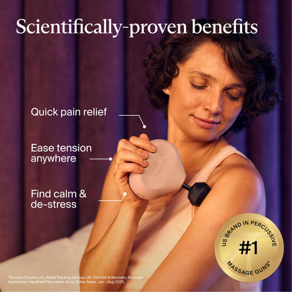 TheraGun Mini (3rd Generation) by Therabody – Ultra-Portable Massage Gun and Travel Essential for Fast, Effective Pain and Tension Relief Anywhere (Desert Rose)