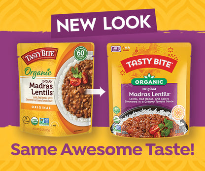 Tasty Bite Organic Madras Lentils, 10 Ounce, Pack of 6, Ready to Eat, Microwavable Entree, Vegetarian