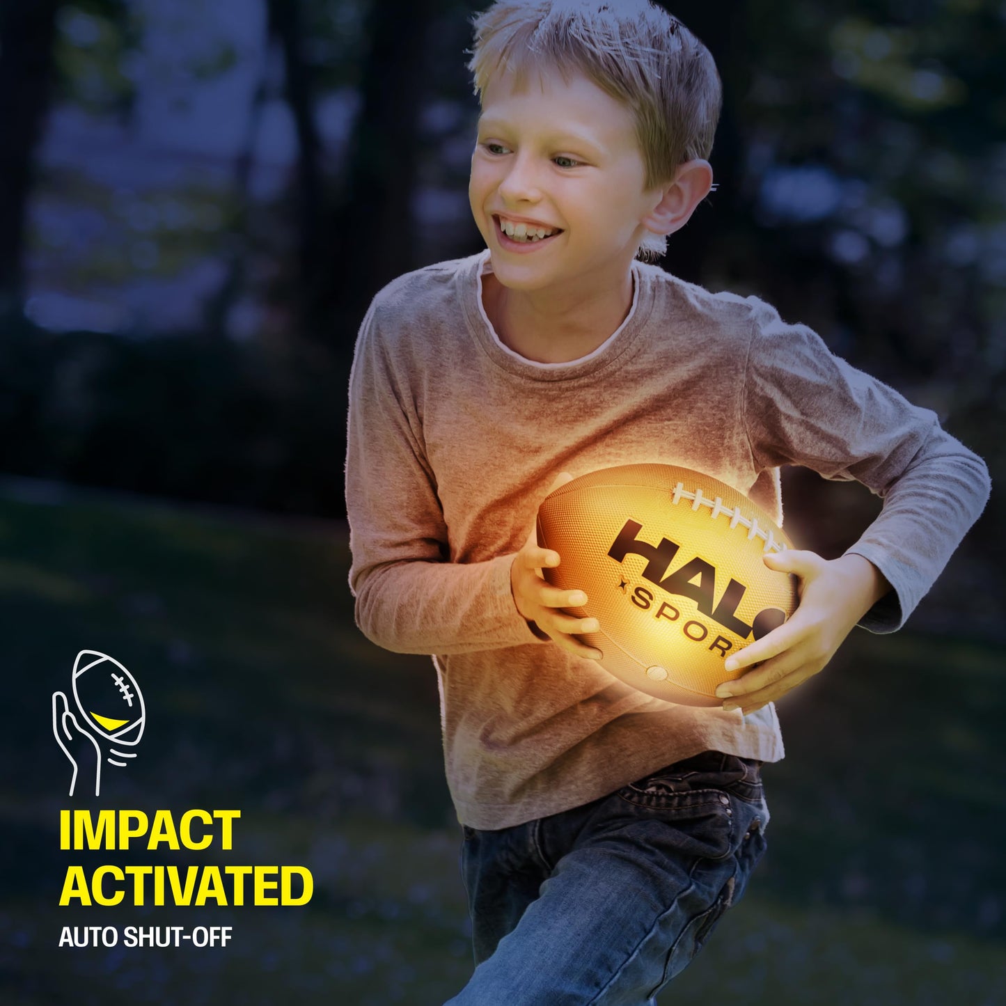 Halo Sport Rechargeable Light Up Football - Glow in The Dark Ball - NO 6 - Outdoor Sports Birthday Gifts for Boys 8-15+ Year Old - Kids Teenage Youth Gift Ideas - Boy Toys Stuff Ages 8 to 15