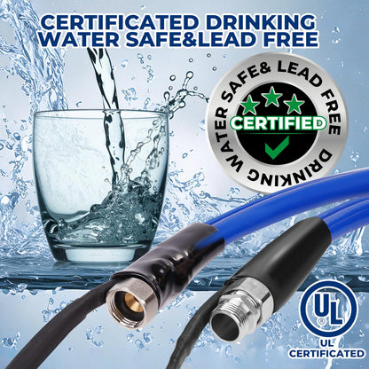 REHOSEUP 30FT,15FT, Heated Water Hose for RV,-45 ℉ Antifreeze Heated Drinking Garden Water Hose，Electrically Heated Garden Hoses, Rv Accessories，Rv，Rv Water Hose,Auto Accessory （30FT）