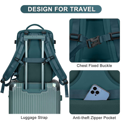 coofay Travel Backpack For Women Men Airline Approved Carry On Backpack Flight Approved Waterproof Sports Luggage Backpack Casual Daypack Small Hiking Backpack